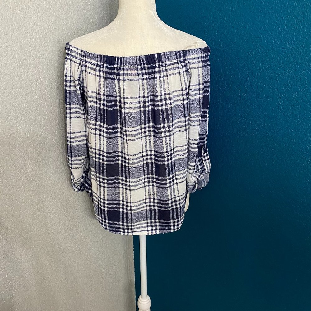 POLLY+ESTHER Plaid Blouse‎ - Picture 3 of 6